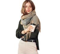 Qkydky Kariert Deckenschal - Fashion Winter Schal Damen, Kaschmir, Langer Loop Schal, 65 * 185cm
