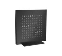 QLOCKTWO Earth 13.5 Steel Series Deep Black Deutsch