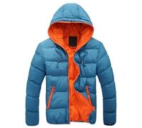 QLXYYFC Herren Jacket Leichte Daunenjacke, Warme Winterjacke, Steppjacke, Winddichte Funktionsjacke, Klein Packbare Outdoorjacke mit Kapuze (Color : Orange, Size : XL)