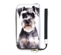 QMKFWT Well-Behaved Schnauzer-Geldbörse, großes Fassungsvermögen, Clutch, Bargeld, PU-Leder, langer Reißverschluss, Uni, weiß, 20 x 10,5 cm, Geldbörse, weiß, 20x10.5cm, Brieftasche