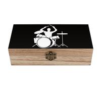QMNBTES Aufbewahrungsbox aus Holz für Schlagzeuger, Holzbox, Schmuckschatulle, Holzkiste mit Scharnierdeckel, kleine Holzkiste, Erinnerungsbox aus Holz, Geschenkbox aus Holz
