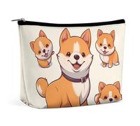 QMNBTES Niedliche Shiba Inu Reise-Make-up-Tasche für Damen, große Kulturbeutel für Damen, wasserdichte Kosmetiktasche für Geldbörse, tragbare Make-up-Organizer, niedliche Reißverschlusstasche