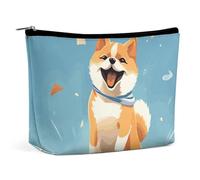 QMNBTES Niedliche Shiba Inu Reise-Make-up-Tasche, große Kulturbeutel für Damen, wasserdichte Kosmetiktasche für Geldbörse, tragbare Make-up-Organizer-Taschen, niedliche Reißverschlusstasche