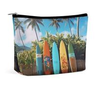 QMNBTES Surf's Up Make-up-Tasche für Surfbrett, große Kulturbeutel für Damen, wasserdichte Kosmetiktasche für Geldbörse, tragbar, Make-up-Organizer, niedliche Reißverschlusstasche, Kosmetiktasche
