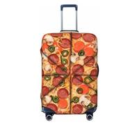 QMNEHJ Reisegepäck-Abdeckung, "I Love Pizza", elastischer Gepäckschutz, kratzfest, wasserdichte Kofferhülle, passend für 45,7 - 81,3 cm große Koffer, Schwarz , M