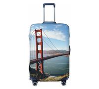 QMNEHJ Reisegepäck-Abdeckung, San Francisco, Golden Gate Bridge, Kofferschutz, elastischer Gepäckschutz, kratzfest, wasserdichte Kofferhülle, passend für 45,7 - 81,3 cm große Koffer, Schwarz , L