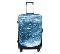 QMNEHJ Reisegepäck-Abdeckung, Wasserkoffer-Schutz, elastischer Gepäckschutz, kratzfest, wasserdichte Kofferhülle, passend für 45,7 - 81,3 cm große Koffer, Schwarz , M