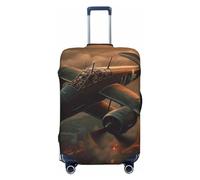 QMNEHJ Reisegepäckhülle, Weltkrieg, Flugzeugkoffer, Schutz, elastischer Gepäckschutz, kratzfest, wasserdichte Kofferhülle, passend für 45,7 - 81,3 cm große Koffer, Schwarz , M