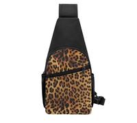 QMNKLET Sling Rucksack, Umhängetasche, Leopardenhaut, Brusttasche, Tagesrucksack, Bauchtasche, Umhängetasche für Outdoor, Wandern, Schwarz, Einheitsgröße, Schwarz , Einheitsgröße