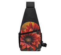 QMNKLET Sling Rucksack, Umhängetasche, Schultertasche, Sonnenblume, Brusttasche, Tagesrucksack, Bauchtasche, Umhängetasche für Outdoor, Wandern, Schwarz, Einheitsgröße, Schwarz , Einheitsgröße