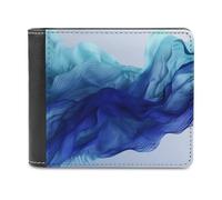 QMNRTK Abstrakte blaue Ledergeldbörse für Männer und Frauen, RFID-blockierend, extra Kapazität, ultrastarke Nähte, schlanke Geldscheinfach mit 8 Kartenfächern, Stil, Einheitsgröße, Stil:,