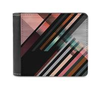 QMNRTK Abstrakte dreieckige gestreifte Ledergeldbörse für Männer und Frauen, RFID-blockierend, extra Kapazität, ultrastarke Nähte, schlanke Geldscheinfach mit 8 Kartenfächern, Stil, Einheitsgröße,