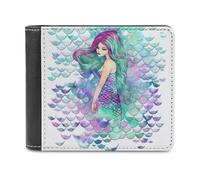 QMNRTK Aquarell-Meerjungfrauen-Ledergeldbörse für Herren und Damen, RFID-blockierend, extra Kapazität, ultrastarke Nähte, schlanke Geldscheinfach mit 8 Kartenfächern, Stil, Einheitsgröße, Stil:,