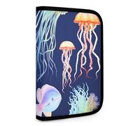 QMNRTK Aquatic Sea Animal Multifunktionale kompakte Geldbörse für Ausweis, Stronghold Waltlet, Kreditkartenhalter, Geldbörse, Reißverschluss, Ledertasche, RFID-blockierend, Bifold Wallet für Männer