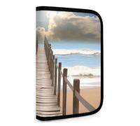 QMNRTK Beach Bridge Multifunktionale, kompakte Brieftasche, Ausweis, Stronghold Waltlet, Kreditkartenhalter, Geldbörse, Reißverschluss, Ledertasche, RFID-blockierend, Bifold Wallet für Männer und