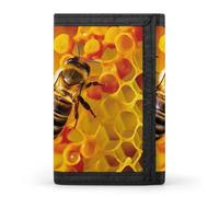 QMNRTK Bee Picking Nectar Dreifach gefaltete Geldbörse, schlanke Brieftasche, personalisierbar, RFID-blockierend, für Damen und Herren, Einheitsgröße, Stil:, Einheitsgröße