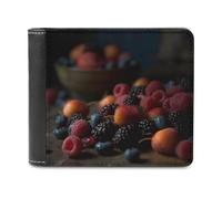 QMNRTK Berries on The Table Ledergeldbörse für Herren und Damen, RFID-blockierend, extra Kapazität, ultrastarke Nähte, schlanke Geldscheinfach mit 8 Kartenfächern, Stil, Einheitsgröße, Stil:,