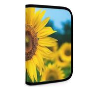 QMNRTK Beutiful Sonnenblumen-Geldbörse, multifunktional, kompakt, Ausweis, Stronghold Waltlet, Kreditkartenhalter, Geldbörse, Reißverschluss, Ledertasche, RFID-blockierend, Bifold Wallet für Männer