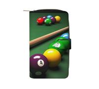 QMNRTK Billard-Kreditkarten-Geldbörse, RFID-blockierend, schmal, faltbar, echtes Leder, minimalistische Vordertasche, Geldbörse, Schlüsselanhänger, Geldbörse für Damen und Herren, Stil, 19,7 x 11 x