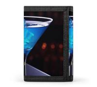 QMNRTK Blaue Cocktail Dreifach Falte Geldbörse, schlanke Brieftasche Personalisierte gravierte RFID-blockierende Geldbörse für Männer und Frauen, Stil, One Size Stil, One Size, Stil, One size