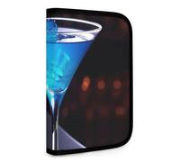 QMNRTK Blue Cocktail Multifunktions-Geldbörse, kompakt, Ausweis, Stronghold Waltlet, Kreditkartenhalter, Geldbörse, Reißverschluss, Lederetui, RFID-blockierend, Bifold Wallet für Männer und Frauen,