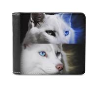 QMNRTK Blue Eyes Ledergeldbörse mit Tiermotiven für Männer und Frauen, RFID-blockierend, extra Kapazität, ultrastarke Nähte, schlanke Geldscheinfach mit 8 Kartenfächern, Stil, Einheitsgröße, Stil:,