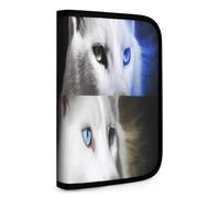 QMNRTK Blue Eyes Multifunktionale, kompakte Brieftasche, Ausweis, Stronghold Waltlet, Kreditkartenhalter, Geldbörse, Reißverschluss, Ledertasche, RFID-blockierend, Bifold Wallet für Männer und Frauen,