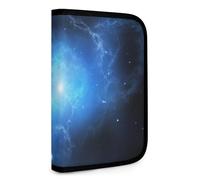 QMNRTK Blue Galaxy Multifunktions-Geldbörse, kompakt, Ausweis, Stronghold Waltlet, Kreditkartenhalter, Geldbörse, Reißverschluss, Ledertasche, RFID-blockierend, Bifold Wallet für Männer und Frauen,