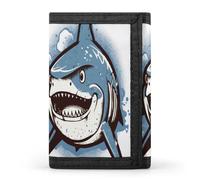 QMNRTK Blue Shark Pictures dreifach gefaltete Geldbörse, schlanke Brieftasche, personalisierbar, RFID-blockierend, für Damen und Herren, Einheitsgröße, Stil:, Einheitsgröße