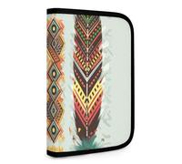 QMNRTK Bohemian Feather Multifunktionale kompakte Geldbörse Ausweis Stronghold Waltlet Kreditkartenetui Geldbörse Reißverschluss Lederetui Geldbörse RFID-blockierende Bifold Geldbörse für Männer und