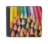 QMNRTK Bunte Bleistifte, Ledergeldbörse für Herren und Damen, RFID-blockierend, extra Kapazität, ultrastarke Nähte, schlanke Geldscheinfach mit 8 Kartenfächern, Stil, Einheitsgröße, Stil:,