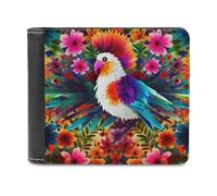 QMNRTK Bunte Geldbörse aus Leder mit Tieren und Blumen, für Herren und Damen, RFID-blockierend, extra Kapazität, ultrastarke Nähte, schlanke Geldscheinfach mit 8 Kartenfächern, Stil, Einheitsgröße,