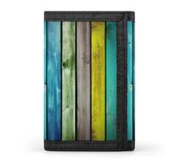 QMNRTK Bunte Holzbretter, dreifach gefaltete Brieftasche, schmale Geldbörse, personalisierbar, RFID-blockierend, für Damen und Herren, Einheitsgröße, Stil:, Einheitsgröße