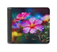 QMNRTK Bunte kleine Geldbörse aus Leder mit Blumenmuster, für Herren und Damen, RFID-blockierend, extra Kapazität, ultrastarke Nähte, schlanke Geldscheinfach mit 8 Kartenfächern, Stil, Einheitsgröße,