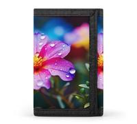 QMNRTK Bunte kleine Geldbörse mit dreifach gefalteter Blume, schmale Geldbörse, personalisierbar, RFID-blockierend, für Damen und Herren, Einheitsgröße, Stil:, Einheitsgröße