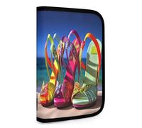 QMNRTK Bunte Sandalen, Schuhe, multifunktional, kompakt, Ausweis, Stronghold Waltlet, Kreditkartenhalter, Geldbörse, Reißverschluss, Ledertasche, RFID-blockierend, Bifold Wallet für Herren und Damen,