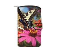 QMNRTK Butterfly and Flower1 Kreditkartenetui, RFID-blockierend, schmal, faltbar, echtes Leder, minimalistische Vordertasche, Geldbörse, Schlüsselanhänger, Geldbörse für Männer und Frauen, Stil, 19,7