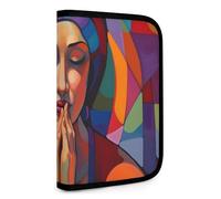 QMNRTK Calm Face Multifunktions-Geldbörse, kompakt, Ausweis, Stronghold Waltlet, Kreditkartenhalter, Geldbörse, Reißverschluss, Ledertasche, RFID-blockierend, Bifold Wallet für Männer und Frauen,