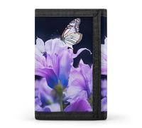 QMNRTK Campanula Geldbörse mit Schmetterlingen, dreifach gefaltet, schmal, personalisierbar, RFID-blockierend, für Damen und Herren, Einheitsgröße, Stil:, Einheitsgröße