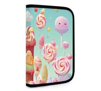 QMNRTK Candy Happy Multifunktions-Geldbörse, kompakt, Ausweis, Stronghold Waltlet, Kreditkartenhalter, Geldbörse, Reißverschluss, Lederetui, RFID-blockierend, Bifold Wallet für Männer und Frauen,