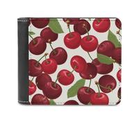 QMNRTK Cherry Fruit Ledergeldbörse für Herren und Damen, RFID-blockierend, extra Kapazität, ultrastarke Nähte, schlanke Geldscheinfach mit 8 Kartenfächern, Stil, Einheitsgröße, Stil:, Einheitsgröße