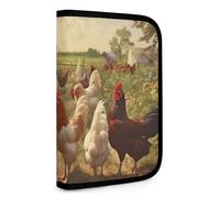 QMNRTK Chickens And Farm Multifunktionale, kompakte Brieftasche, Ausweis, Stronghold Waltlet, Kreditkartenhalter, Geldbörse, Reißverschluss, Ledertasche, RFID-blockierend, Bifold Wallet für Männer und