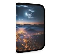 QMNRTK Cities Night View Multifunktionale, kompakte Brieftasche, Ausweis, Stronghold Waltlet, Kreditkartenhalter, Geldbörse, Reißverschluss, Ledertasche, RFID-blockierend, Bifold Wallet für Herren und