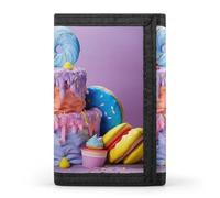 QMNRTK Colored Cake dreifach gefaltete Geldbörse, schlanke Brieftasche, personalisierbar, RFID-blockierend, für Damen und Herren, Einheitsgröße, Stil:, Einheitsgröße