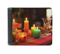 QMNRTK Colored Candles Ledergeldbörse für Herren und Damen, RFID-blockierend, extra Kapazität, ultrastarke Nähte, schlanke Geldscheinfach mit 8 Kartenfächern, Stil, Einheitsgröße, Stil:, Einheitsgröße