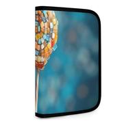 QMNRTK Colored Candy Multifunktionale, kompakte Geldbörse, Ausweis, Stronghold Waltlet, Kreditkartenhalter, Geldbörse, Reißverschluss, Ledertasche, RFID-blockierend, Bifold Wallet für Herren und