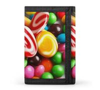 QMNRTK Colorful Candy dreifach gefaltete Geldbörse, schlanke Geldbörse, personalisierbar, RFID-blockierend, für Damen und Herren, Einheitsgröße, Stil:, Einheitsgröße