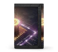 QMNRTK Computerprozessor mit magischem Licht, dreifach gefaltete Brieftasche, schlanke Brieftasche, personalisierbar, RFID-blockierend, für Damen und Herren, Einheitsgröße, Stil:, Einheitsgröße