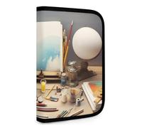 QMNRTK Creative Desk Multifunktions-Geldbörse, kompakt, Ausweis, Stronghold Waltlet, Kreditkartenhalter, Geldbörse, Reißverschluss, Lederetui, RFID-blockierend, Bifold Wallet für Männer und Frauen,