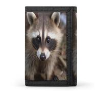 QMNRTK Cub Raccoon dreifach gefaltete Geldbörse, schlanke Geldbörse, personalisierbar, RFID-blockierend, für Damen und Herren, Einheitsgröße, Stil:, Einheitsgröße